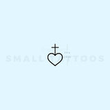 Heart And Cross Temporary Tattoo (Set of 3)