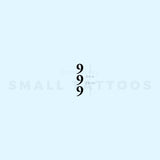 Vertical 999 Temporary Tattoo (Set of 3)