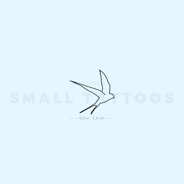 Continuous Line Swallow Temporary Tattoo (Set of 3)