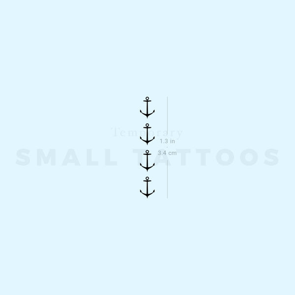 Four Anchors Temporary Tattoo (Set of 3)