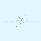 Crescent And Sun By Stefano Mazza Temporary Tattoo (Set of 3)