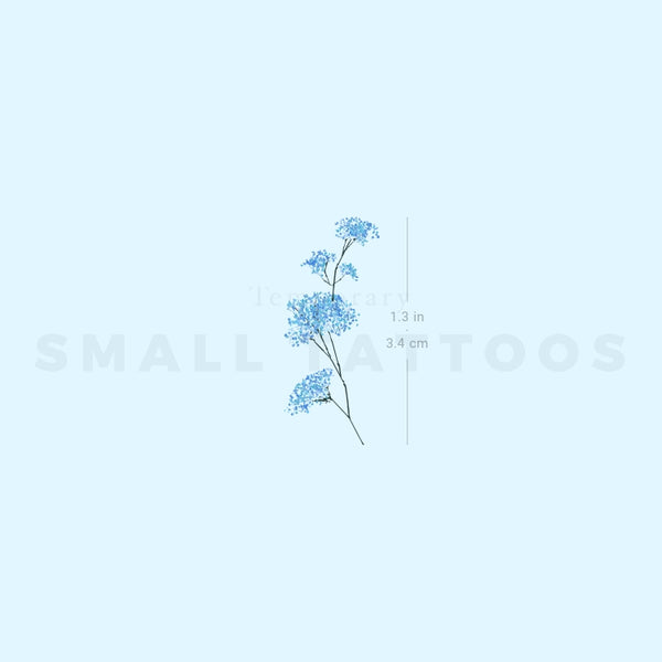 Small Blue Baby's Breath Temporary Tattoo (Set of 3)