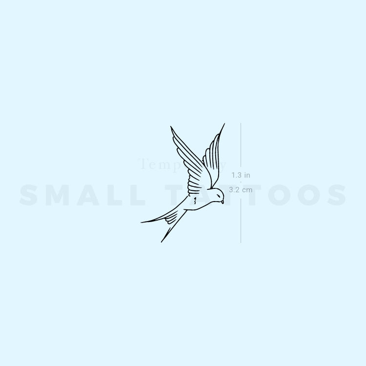 Swallow Temporary Tattoo By M3.Ink (Set of 3)