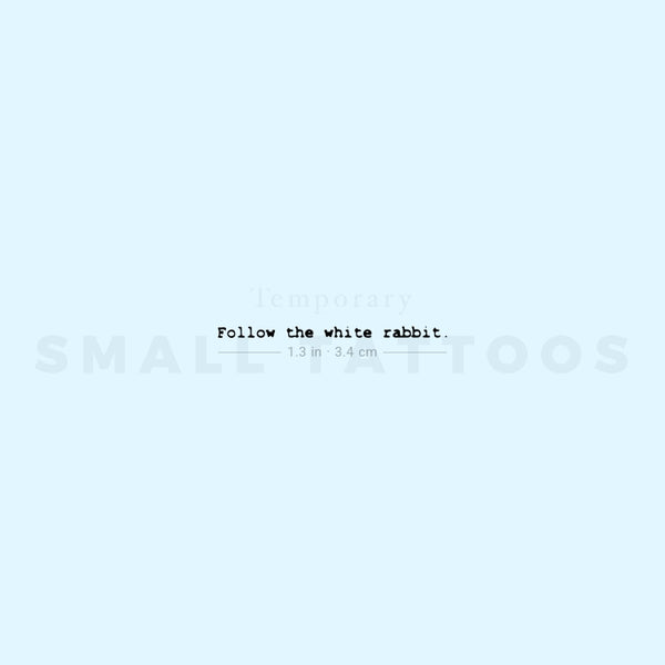 Little Follow The White Rabbit Temporary Tattoo (Set of 3)