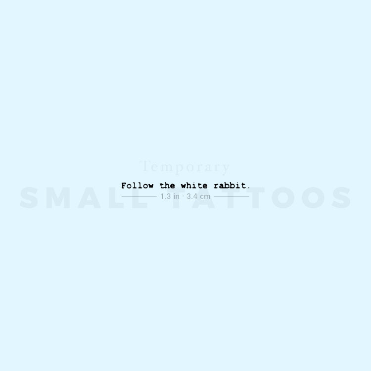 Little Follow The White Rabbit Temporary Tattoo (Set of 3)