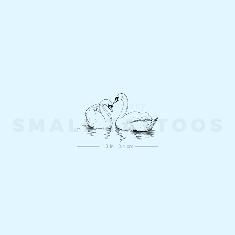 Swan Couple Temporary Tattoo (Set of 3)