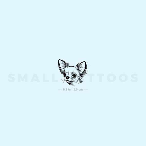 Chihuahua Portrait Temporary Tattoo (Set of 3)