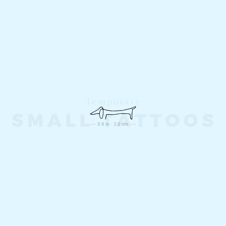 Tatuaje temporal de una línea de perro salchicha (juego de 3)