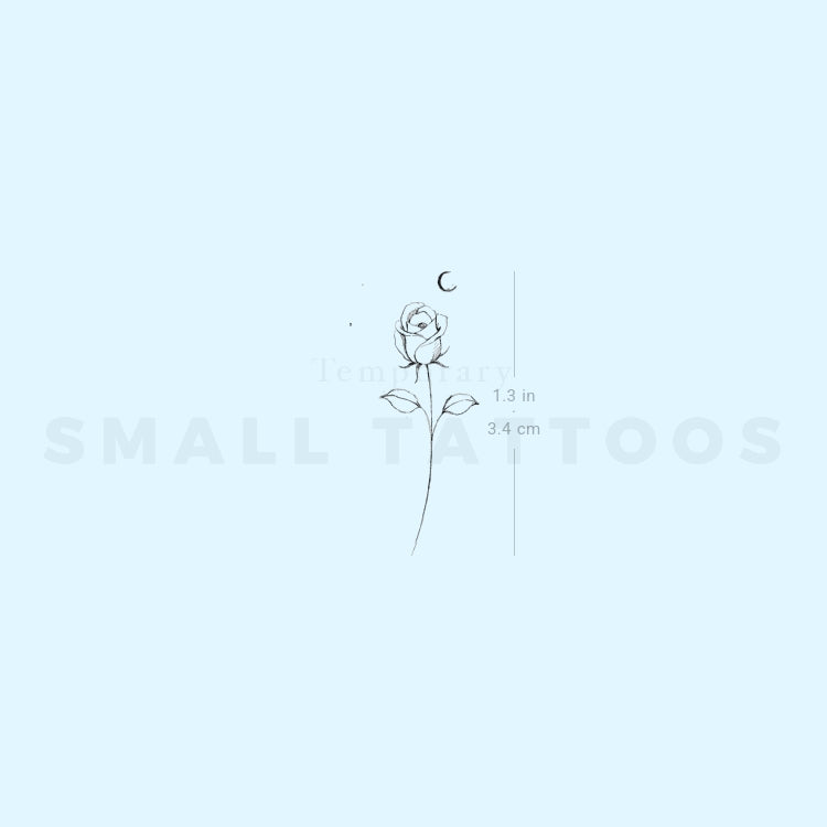 Moon Rose By Stefano Mazza Temporary Tattoo (Set of 3)
