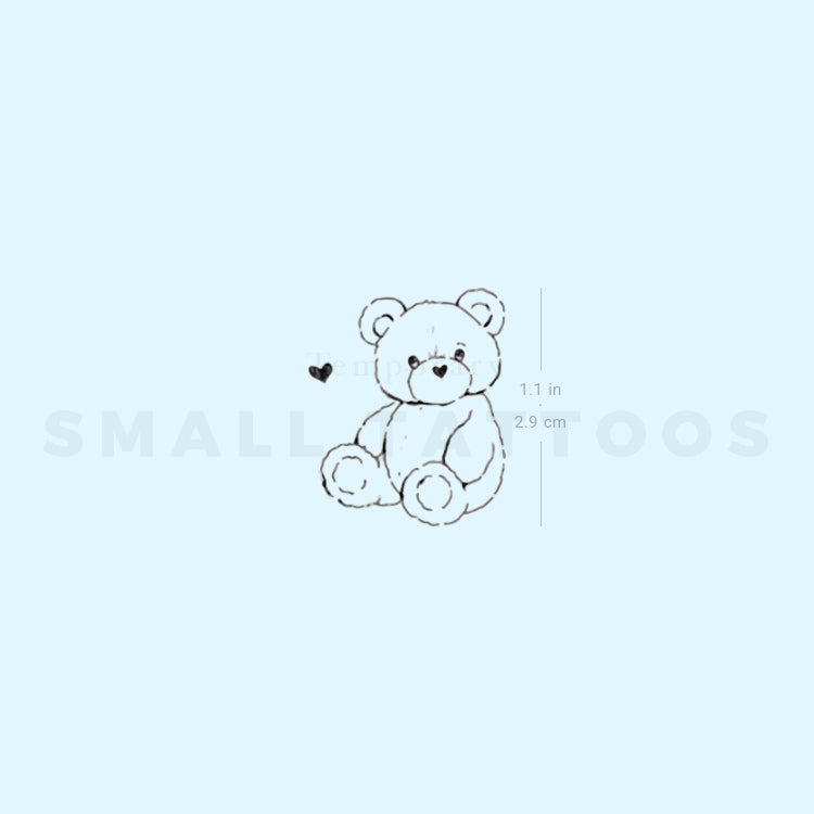 Lovely Teddy Bear By Stefano Mazza Temporary Tattoo (Set of 3)