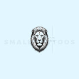 Black And Grey Lion Portrait Temporary Tattoo (Set of 3)