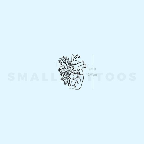 Flower Heart Temporary Tattoo (Set of 3)