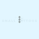 Small 000 Vertical Temporary Tattoo (Set of 3)