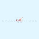 Little Red M Script Temporary Tattoo (Set of 3)