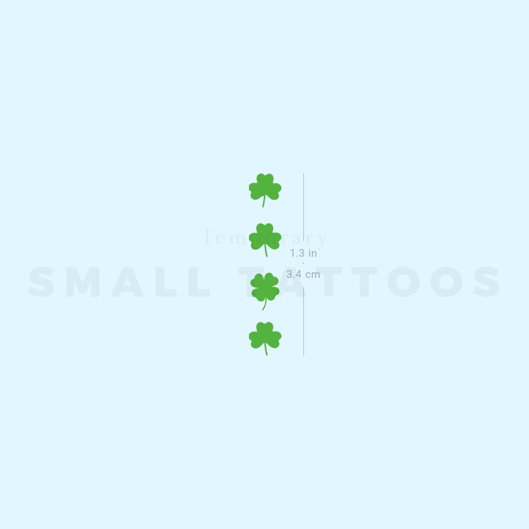 Tatuaje temporal de cuatro tréboles (juego de 3)