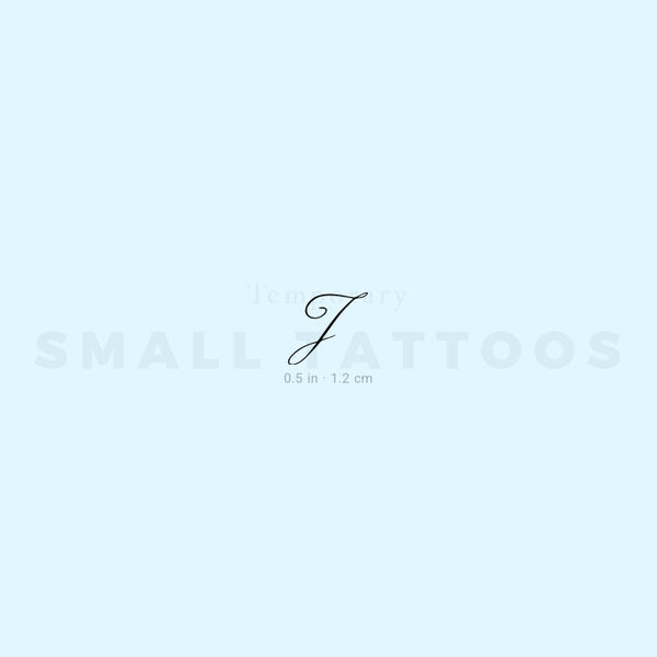 Letter J Script Temporary Tattoo (Set of 3)