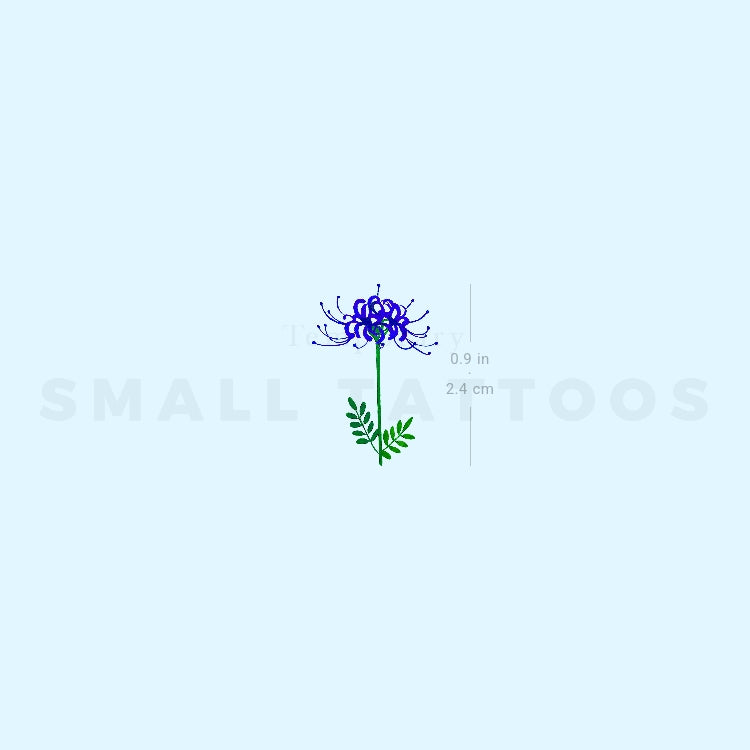 Blue Spider Lily Temporary Tattoo (Set of 3)
