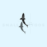 Shark And Shadow Temporary Tattoo (Set of 3)