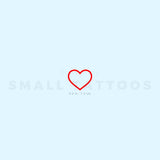 Red Heart Outline Temporary Tattoo (Set of 3)