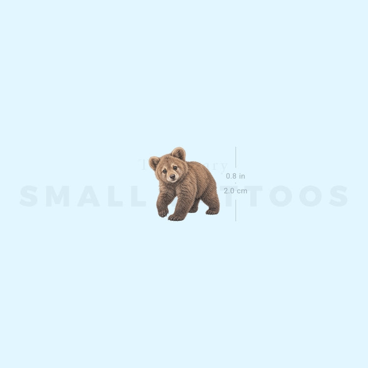 Bear Cub Temporary Tattoo (Set of 3)