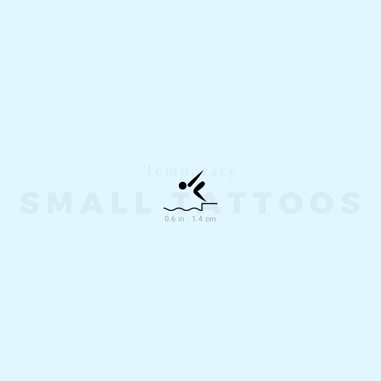 Swimming Symbol Temporary Tattoo (Set of 3)