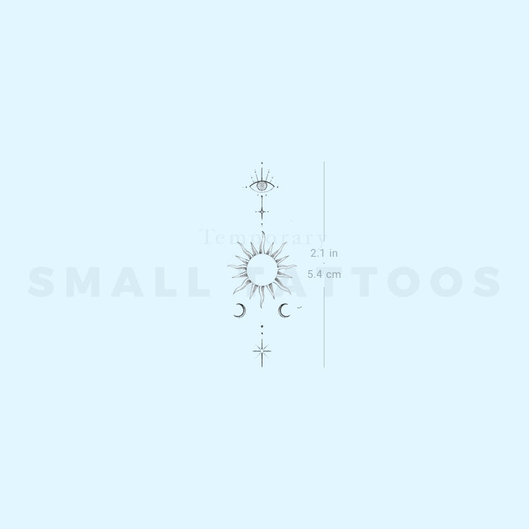 Eye And Sun By Stefano Mazza Temporary Tattoo (Set of 3)