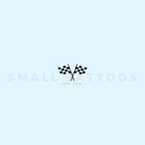 Double Checkered Flag Temporary Tattoo (Set of 3)