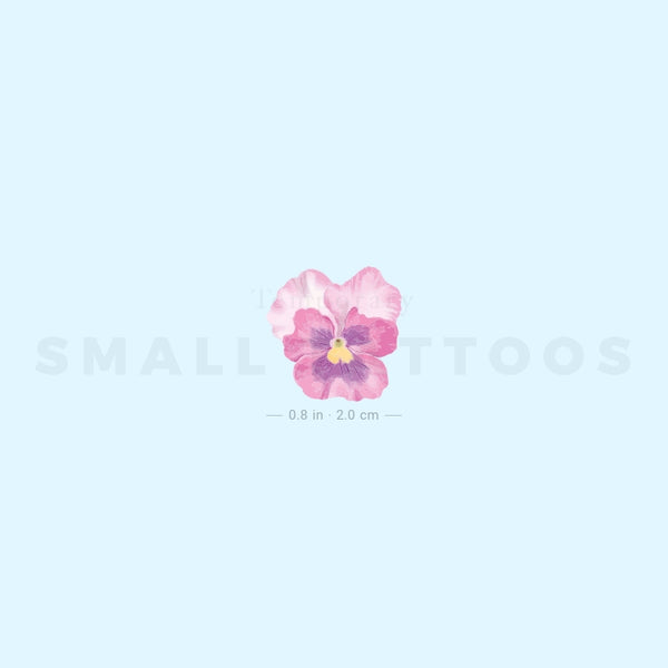 Pink Pansy Temporary Tattoo (Set of 3)