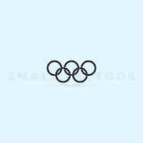 Olympic Rings In Black Temporary Tattoo (Set of 3)
