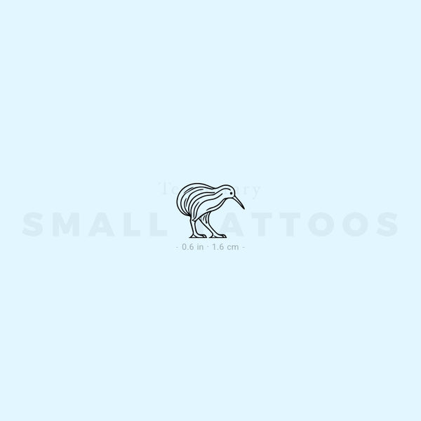 Minimalist Kiwi Bird Temporary Tattoo (Set of 3)