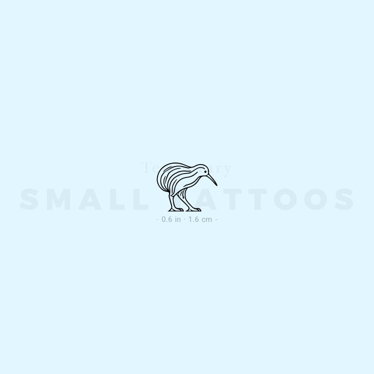 Minimalist Kiwi Bird Temporary Tattoo (Set of 3)