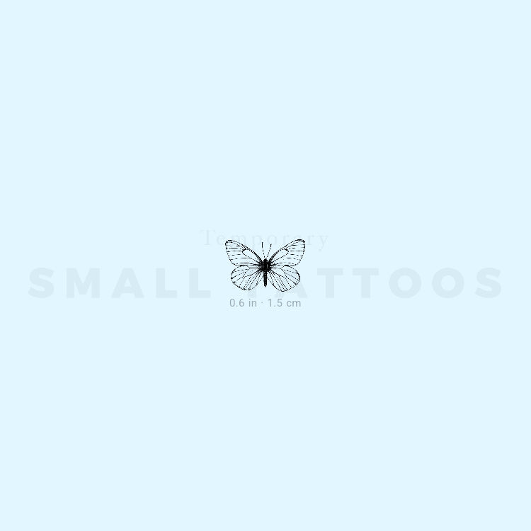 Little Aporia Crataegi Butterfly Temporary Tattoo (Set of 3)