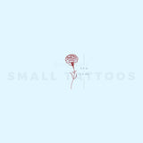 Small Red Carnation Temporary Tattoo (Set of 3)