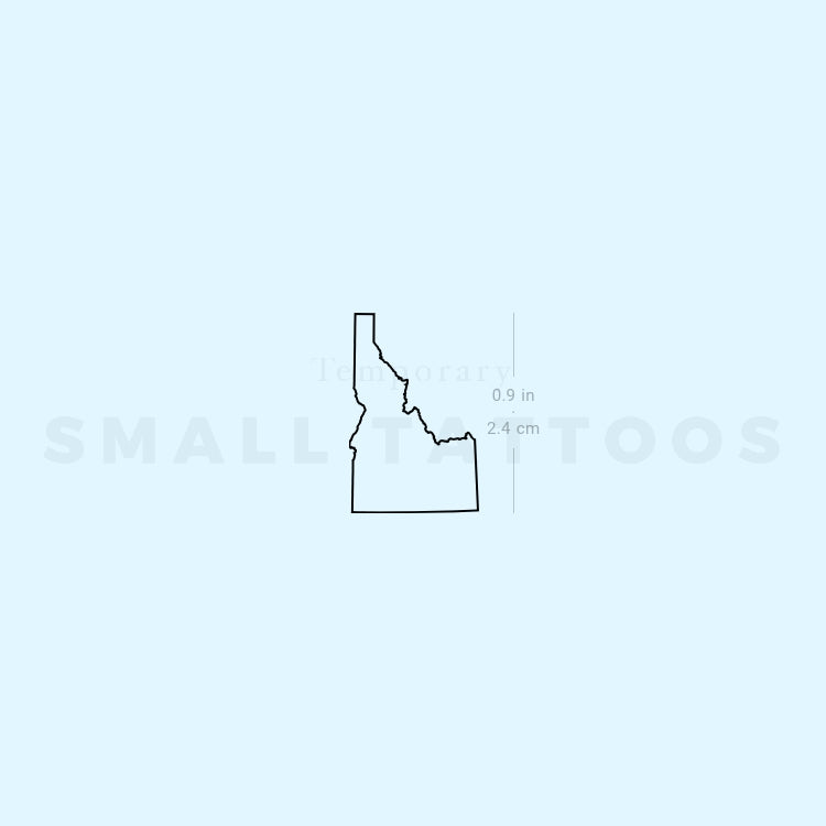 Idaho Map Outline Temporary Tattoo (Set of 3) – Small Tattoos