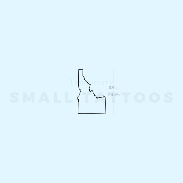 Idaho Map Outline Temporary Tattoo (Set of 3)