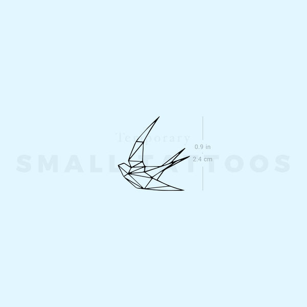 Low Poly Swallow Temporary Tattoo (Set of 3)