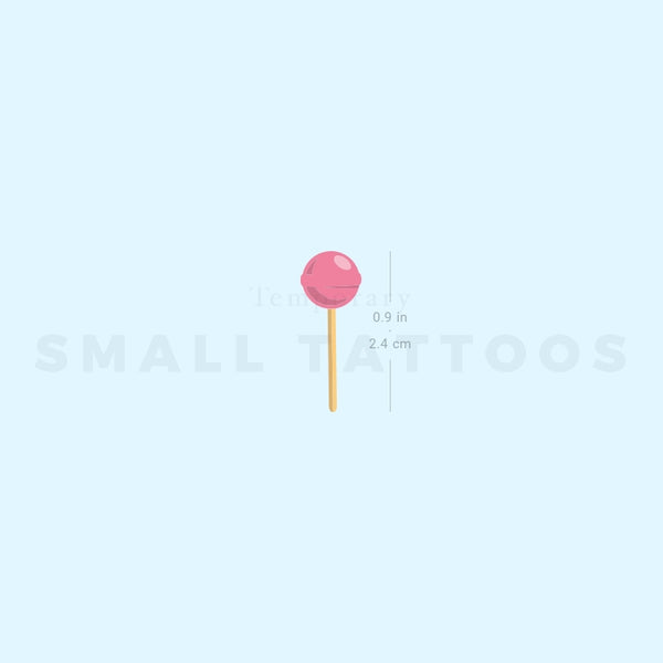 Pink Lollipop Temporary Tattoo (Set of 3)