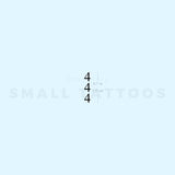 Small Vertical 444 Temporary Tattoo (Set of 3)