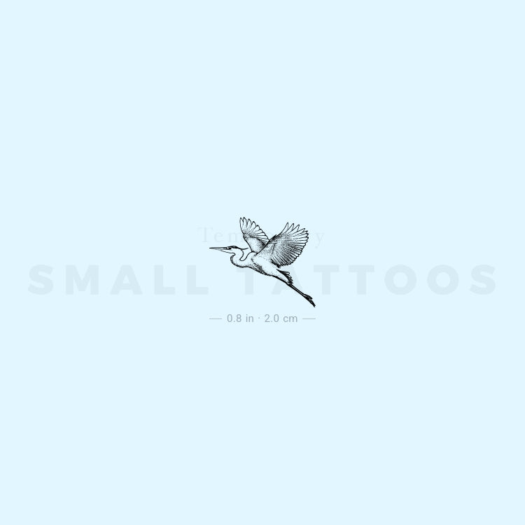 Flying Heron Temporary Tattoo (Set of 3)