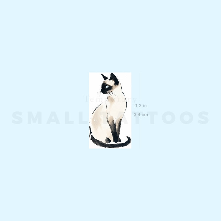 Watercolor Siamese Temporary Tattoo (Set of 3)