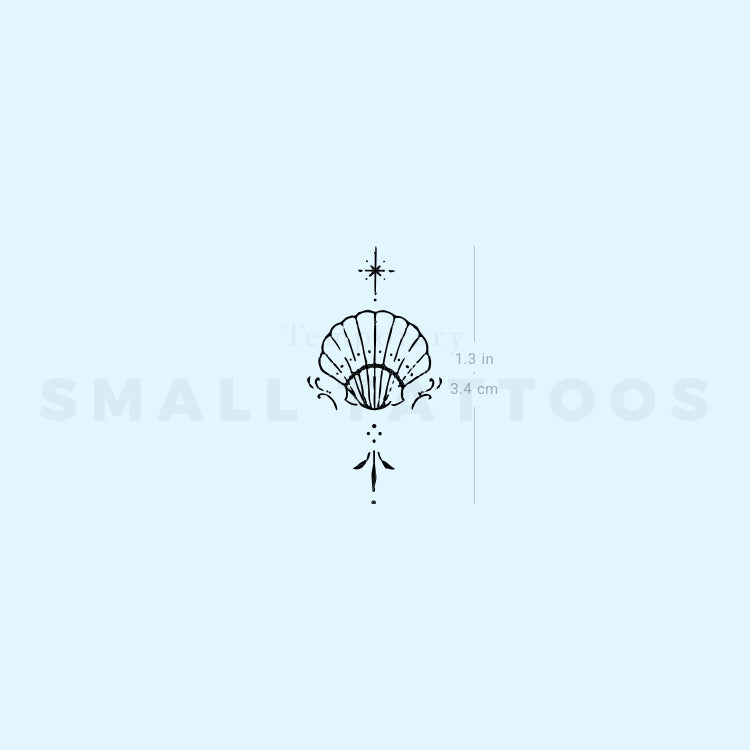 Small Shell By Stefano Mazza Temporary Tattoo (Set of 3)