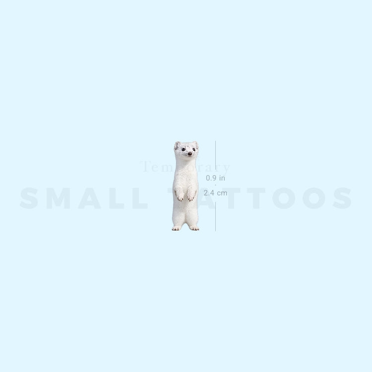 White Stoat Temporary Tattoo (Set of 3)