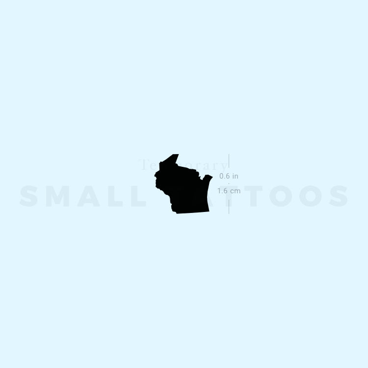 Tatuaje temporal del mapa de Wisconsin (juego de 3)