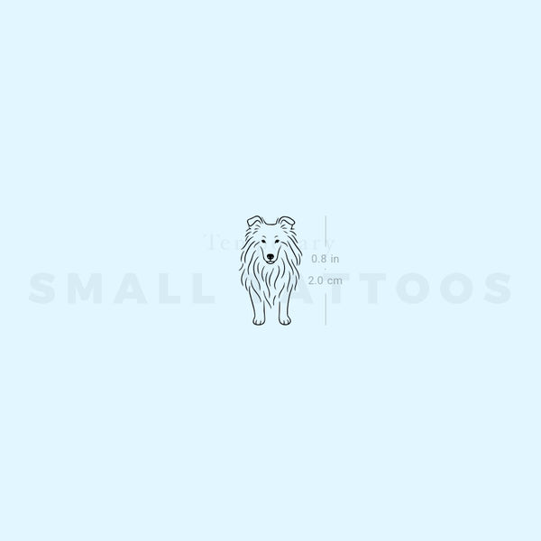 Fine Line Collie Temporary Tattoo (Set of 3)