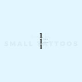 Vertical 111 Temporary Tattoo (Set of 3)