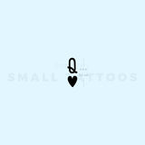 Black Queen Of Hearts Temporary Tattoo (Set of 3)