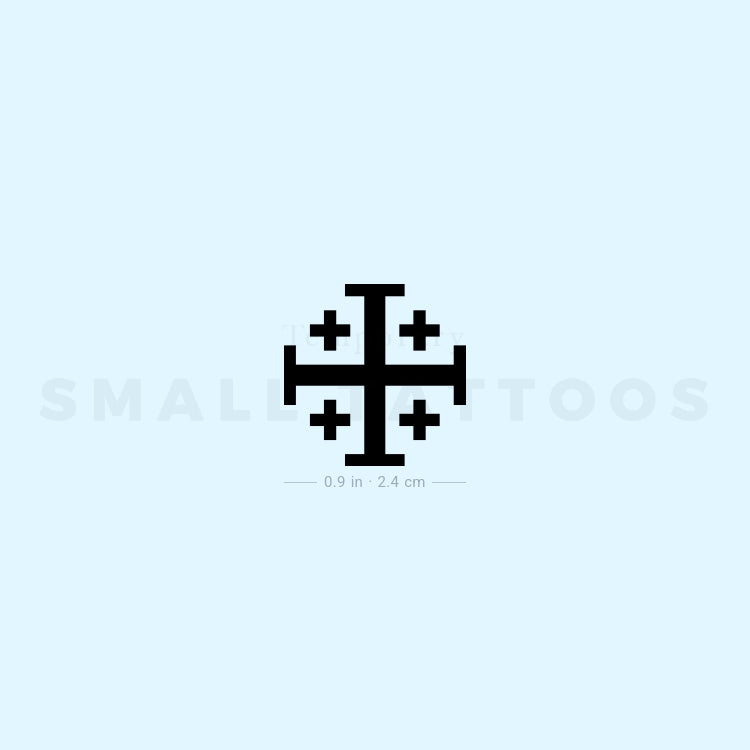 Jerusalem Cross Temporary Tattoo (Set of 3)
