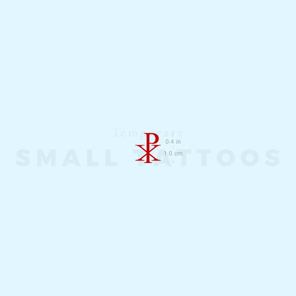 Red Chi Rho Temporary Tattoo (Set of 3)