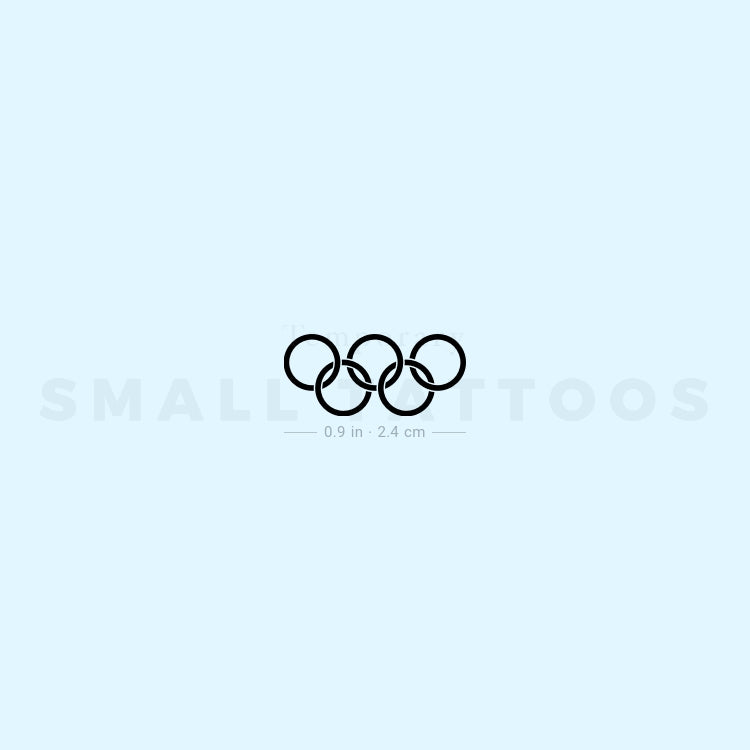 Black Olympic Rings Temporary Tattoo (Set of 3)