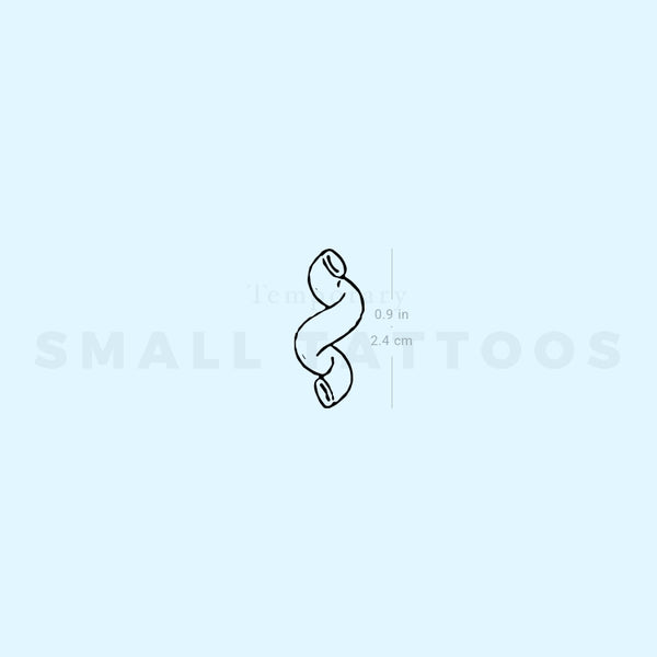Cavatappi Pasta Temporary Tattoo (Set of 3)